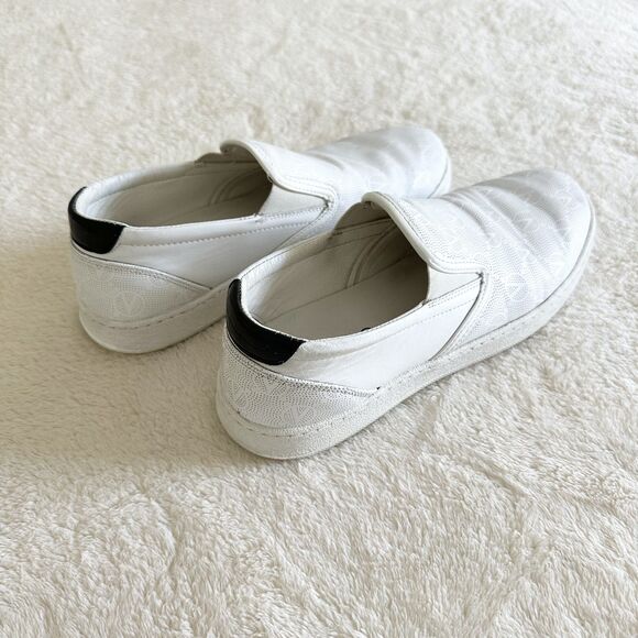 Valentino Adriel Monogram Leather Slip on Sneakers Size 9 White Made in Italy - Picture 3 of 7